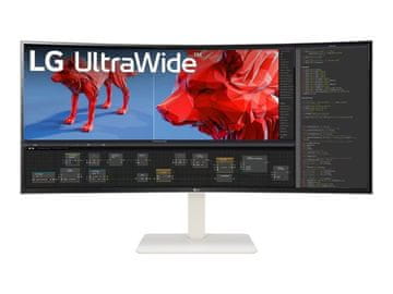 shumee LG | 38WR85QC-W | 38" | IPS | 21:9 | 144 Hz | 1 ms | 3840 x 1600 slikovnih pik | 450 cd/m² | 2 vhoda HDMI