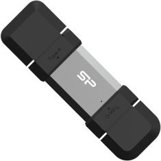 shumee Silicon Power dvojni USB ključek | Mobile C51 | 128 GB | USB tipa A in USB tipa C | srebrn