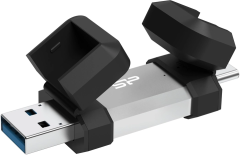 shumee Silicon Power dvojni USB ključek | Mobile C51 | 128 GB | USB tipa A in USB tipa C | srebrn