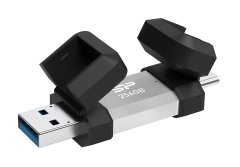 shumee Silicon Power dvojni USB ključek | Mobile C51 | 256 GB | USB tipa A in USB tipa C | srebrn