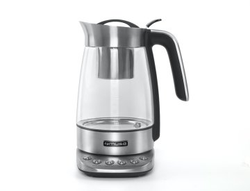 shumee Muse MS-320T | Čajnik | 2200 W | 1,2 l | Nerjaveče jeklo | 360° vrtljivo podnožje | Nerjaveče jeklo/črna