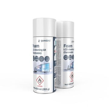 Gembird Komplet za čiščenje LCD-zaslonov s peno | CK-LCD-08 | Čistilo v peni za LCD/TFT zaslone | 400 ml