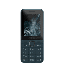 shumee Nokia | 225 4G (2024) | Temno modra | 2,4" | 128 MB | 64 MB | Dvojna SIM kartica | Bluetooth | 5.0 | USB tipa C | 0,3 MP glavna kamera | 1450 mAh