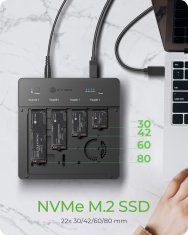 shumee Raidsonic 4-Bays USB4 Duplicator (1:3 klon) za NVMe M.2 SSD | IB-4013MCL-C4