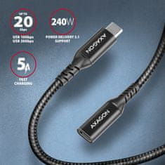 shumee AXAGON Podaljševalni USB kabel 20 Gbps, 0,5 m | BUCM32-CF05AB | USB-C je USB-C