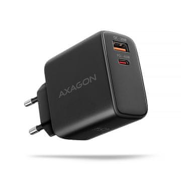shumee AXAGON GaN stenski polnilnik z 2 vhodoma (USB-A + USB-C), PD3.0/PPS/QC4+/SFC2.0/AFC/SCP/FCP/Apple, 45 W | ACU-PQ45