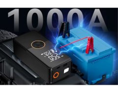 Platinet PMPBTP Mini 4v1 powerbank polnilna baterija, zagonska baterija, kompresor, črn