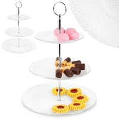 Artemis 3-stopenjsko stekleno stojalo za torte, piškote, sadje, prigrizke