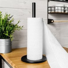 Excellent Houseware Črno kovinsko stojalo za papirnate brisače 33 cm