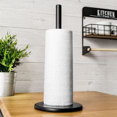 Excellent Houseware Črno kovinsko stojalo za papirnate brisače 33 cm