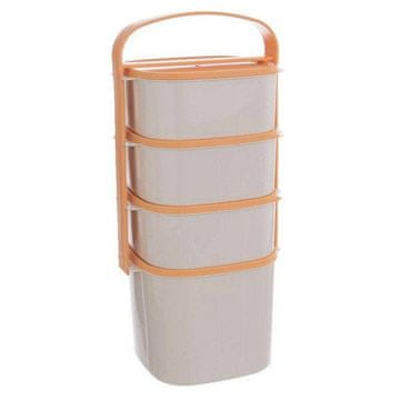 shumee Plastična 4-nadstropna škatla za malico 2l, 3x1,15 l