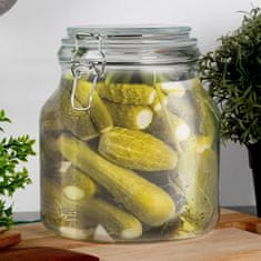 Artemis Patentirana steklena kuhinjska posoda s sponko za hrano 2,4 L