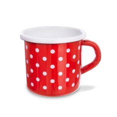 shumee Emajliran vrček TECKA z rdečimi pikami 400 ml