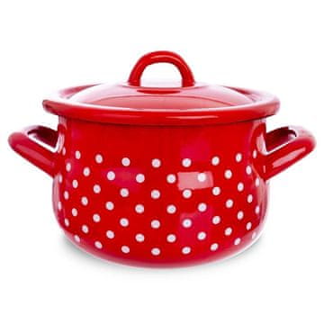 shumee Emajliran jeklen lonec s tradicionalnim pokrovom za kuhanje 16 cm 2,3 L