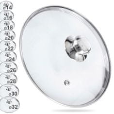 shumee Steklena pokrovka za lonce, ponve, kozice, univerzalna 28 cm