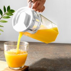 Artemis Stekleni vrč za pijačo, vodo, sok, limonado, s pokrovom, 1,5l