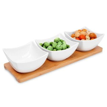 shumee Bele porcelanaste sklede za prigrizke 30 cm 4 kosi.
