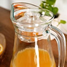 shumee Stekleni vrč za pijačo, vodo, sok, limonado, s pokrovom, 1,4l