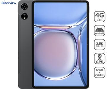 Blackview Mega 3 tablični računalnik, 30,7 cm (12,1), 4G LTE, 12GB+256GB, Android, siv (Space Gray)