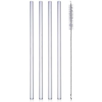 shumee Slamice za pitje s čistilom, steklene, 20 cm, 5 kosov.