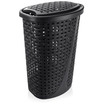 Orion Črna plastična košara za perilo 45 l