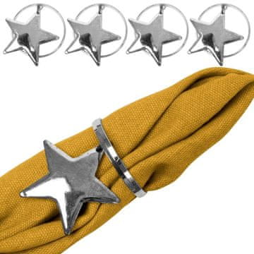 Artemis 4x poročni prstani, prstani, prtički, kovinsko držalo za prtičke, srebrne zvezde
