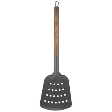 Orion Termoplastična kuhinjska lopatica, ažurna, LESENA, 34,5 cm