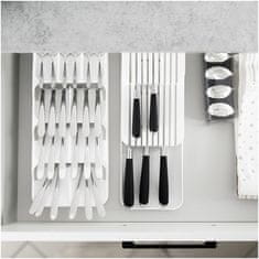 Vilde Organizator za nože za predal, bel, 39x14,5x7,5 cm