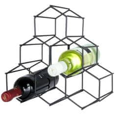 Vilde Črno kovinsko stojalo za vino za 6 steklenic 29,5 x 28,5 cm