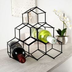 Vilde Črno kovinsko stojalo za vino za 6 steklenic 29,5 x 28,5 cm