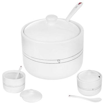 shumee Keramična posoda za sladkor, posoda za sladkor, bela, 300 ml