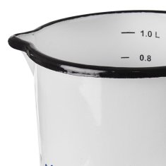 shumee Emajliran merilni vrček, bel, MODROBILA, 1,2 l