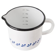 shumee Emajliran merilni vrček, bel, MODROBILA, 1,2 l