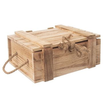 shumee Lesena škatla za shranjevanje s pokrovom 36x26x16 cm