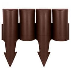 shumee 10x rjave plastične vrtne palisade robne ograje trate 2,5 m