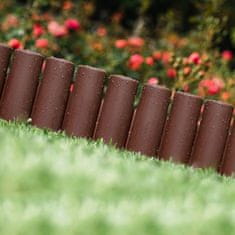 shumee 10x rjave plastične vrtne palisade robne ograje trate 2,5 m