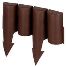 shumee 10x rjave plastične vrtne palisade robne ograje trate 2,5 m