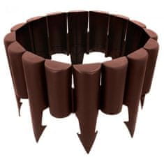 shumee 10x rjave plastične vrtne palisade robne ograje trate 2,5 m