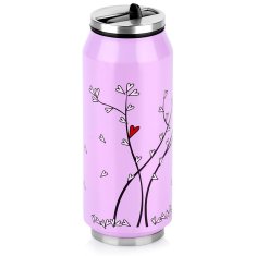 shumee Termo vrček v pločevinki roza SRCE 400 ml