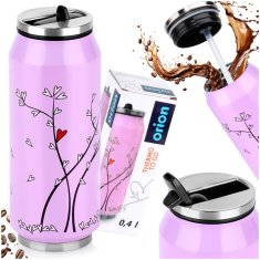 shumee Termo vrček v pločevinki roza SRCE 400 ml