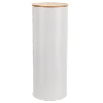shumee Bela kovinska posoda za hrano z bambusovim pokrovom WHITELINE 28,5 cm