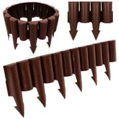 shumee 10x rjave plastične vrtne palisade robne ograje trate 2,5 m