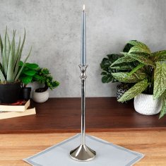 shumee Srebrni aluminijasti svečnik 40 cm