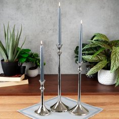shumee Srebrni aluminijasti svečnik 40 cm