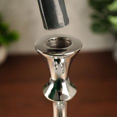 shumee Srebrni aluminijasti svečnik 40 cm