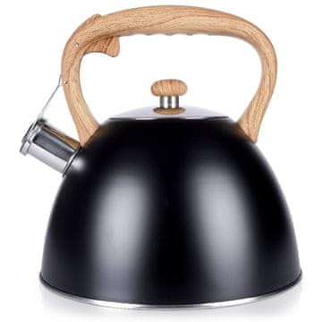 shumee Žvižgajoči grelnik vode, jeklo, črna, 3 l
