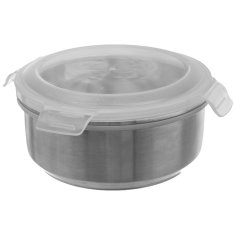 shumee Okrogla jeklena posoda za hrano s pokrovom in tesnilom 1,2 l