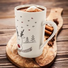 shumee Porcelanasta skodelica z motivom severnih jelenov 430 ml