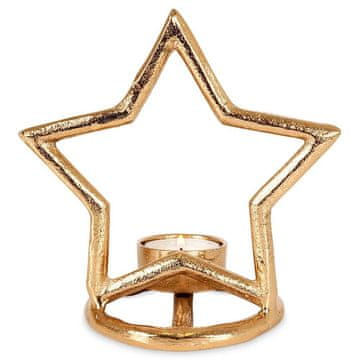 shumee Aluminijast svečnik zlata zvezda 15,5 cm