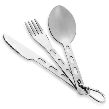 shumee 3x turistični piknik potovalni jedilni pribor jeklena žlica nož vilice